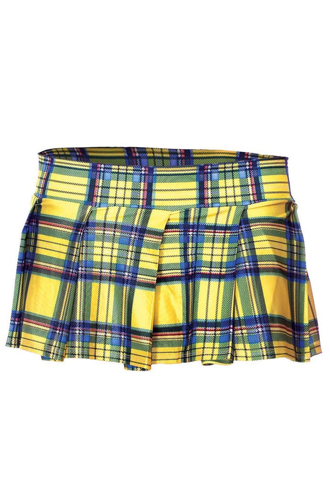 Shop this women's sexy costume school girl yellow plaid mini skirt