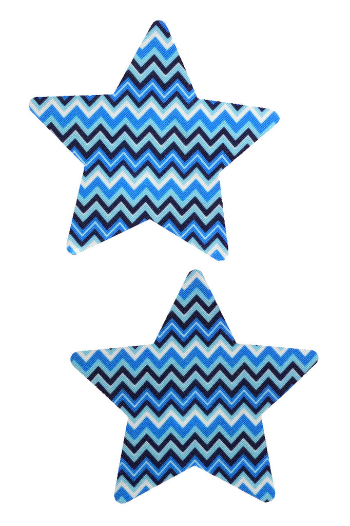 Blue Zig Zag Star Shaped Nipple Pasties