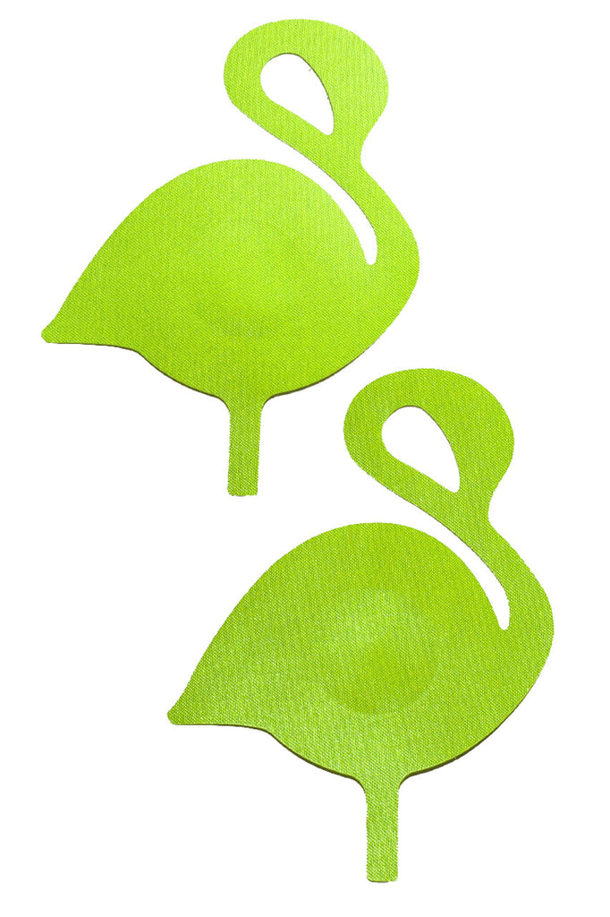 Lime Green Flamingo Nipple Pasties