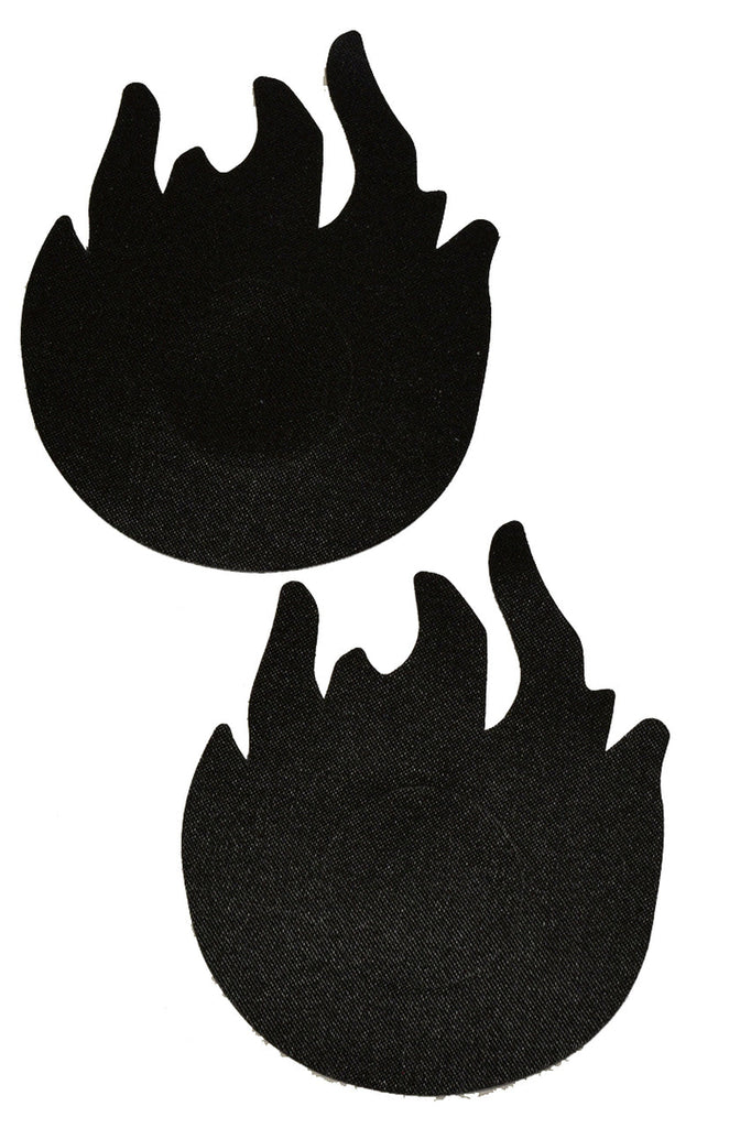 Women's black flame nipple pasties