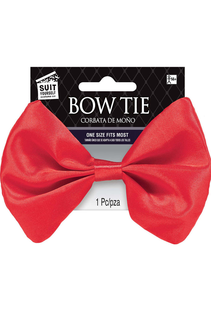 red satin bow costume accessory, red bow costume accessory
