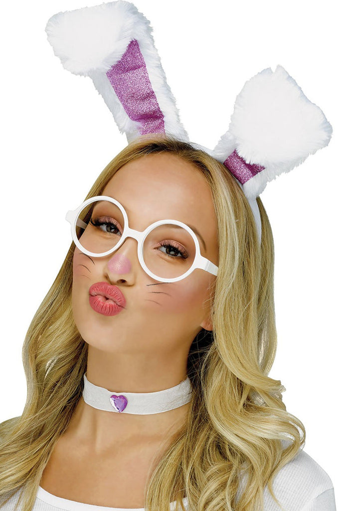 Bunny selfie accessories, White bunny costume accessories kit, White bunny selfie costume