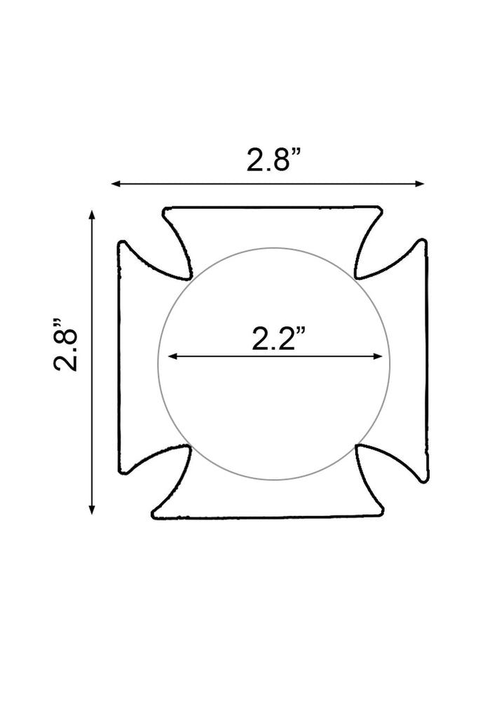 Cross measurements for nipple pasties