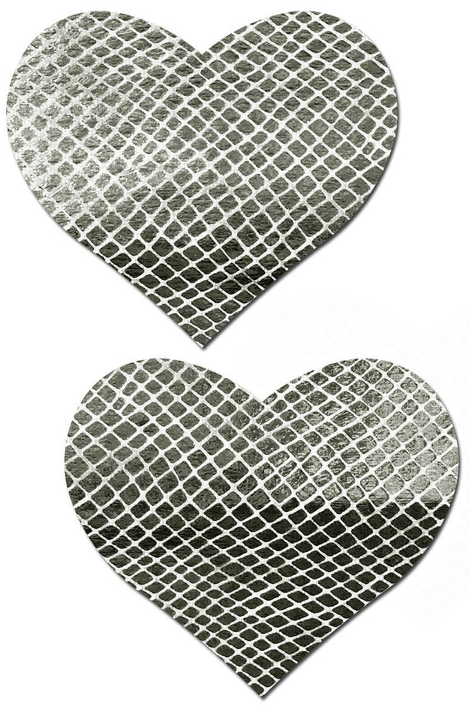 Silver heart nipple pasties, heart nipple pasties, mirror nipple pasties