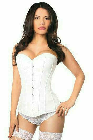 Lavish White Brocade Corset - Daisy Corsets