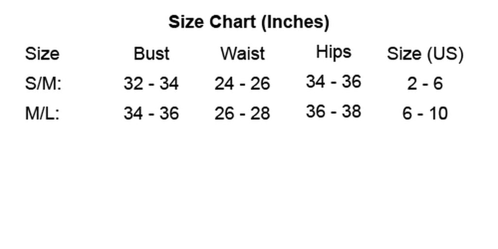 Roma Costume Size Chart by Julbie.com
