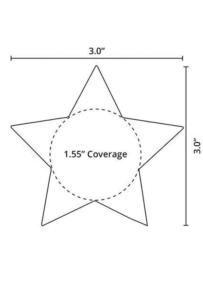 Star shaped nipple pasties measurements