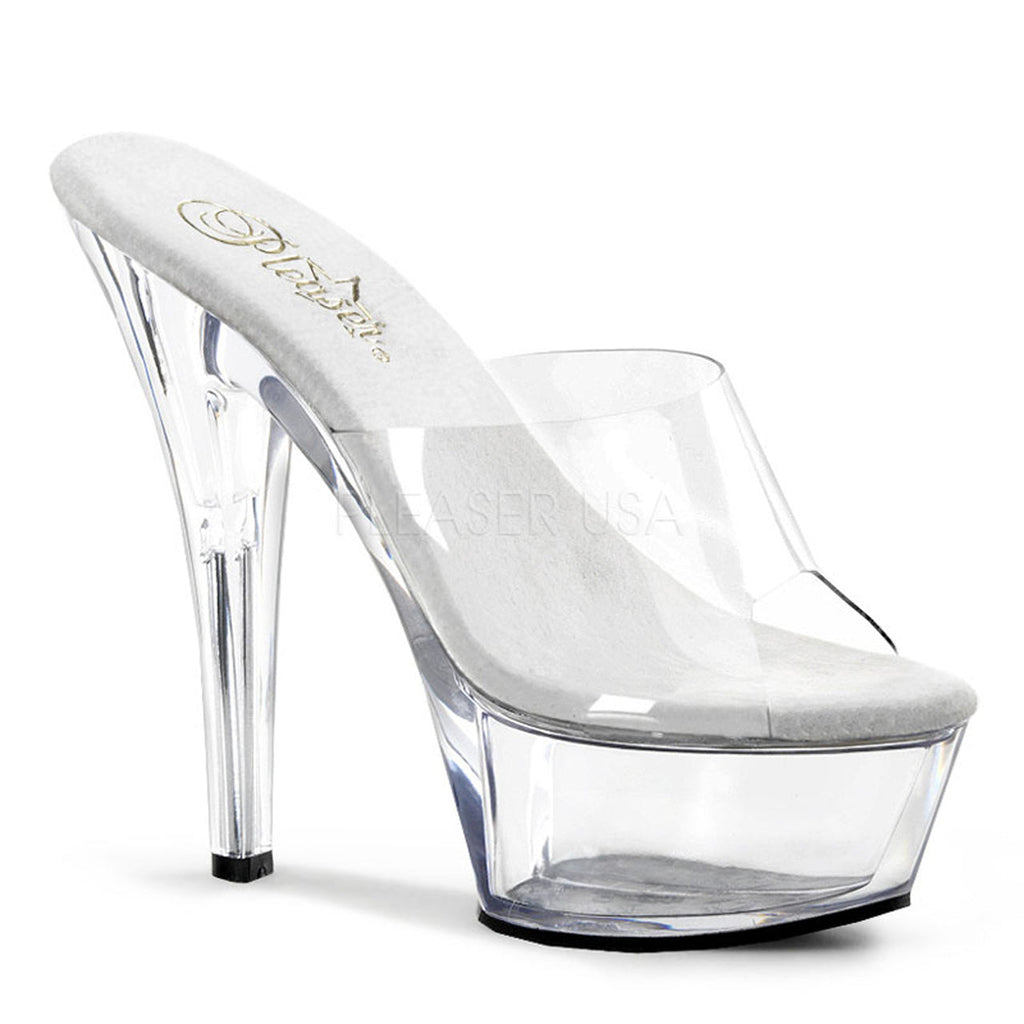 Women's clear exotic dancer heels with 6" heel.