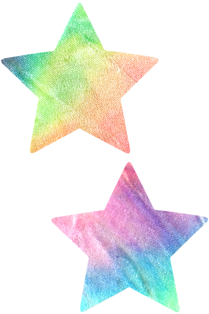 Shop these women's velvet rainbow tie dye stars nipple cover pasties