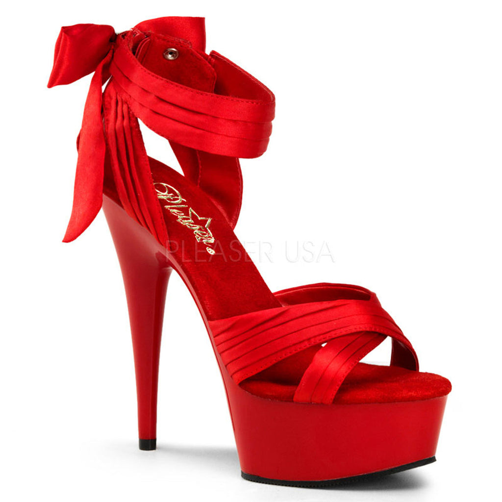 Sexy red 6" stiletto sandal shoes with a 1.8" platform