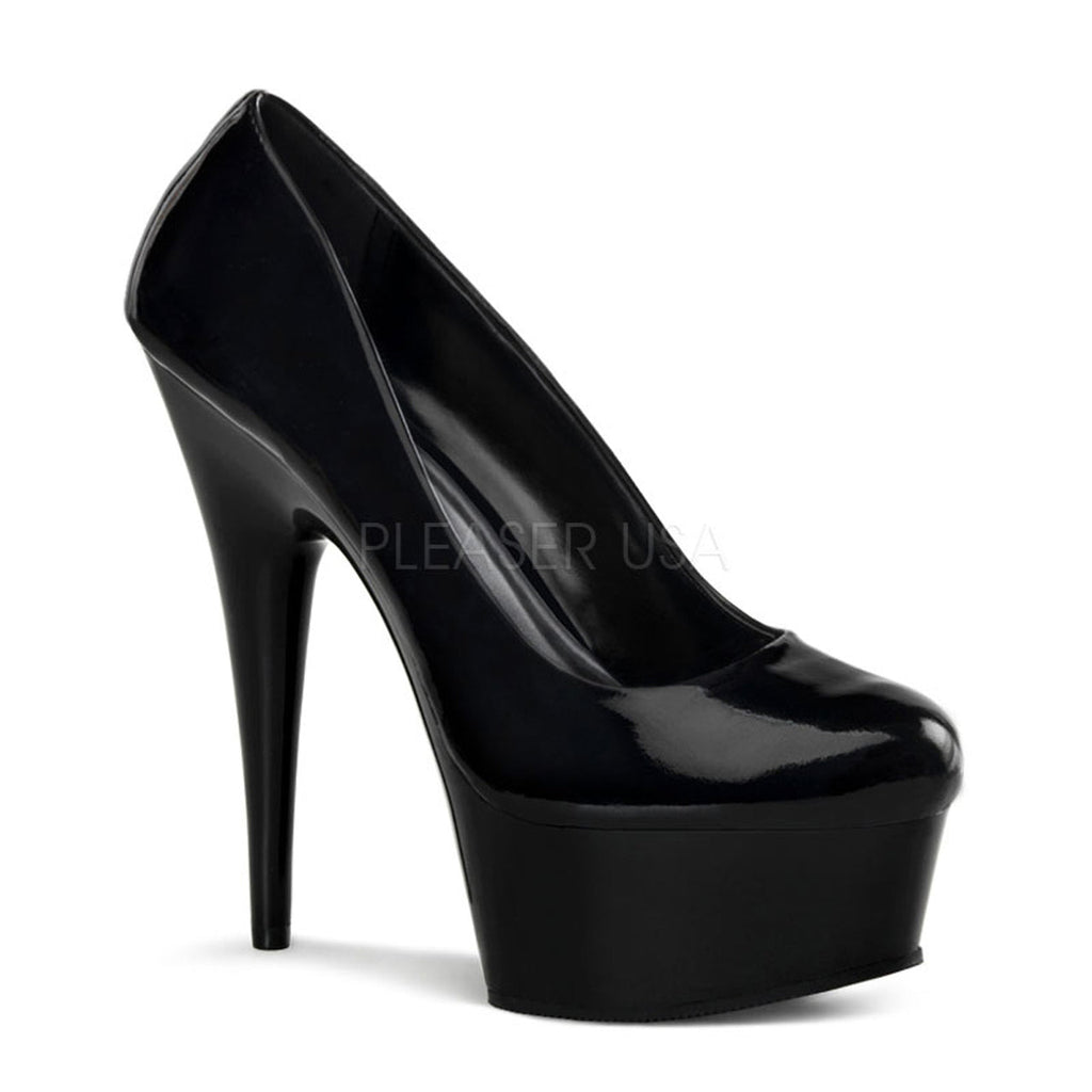 Women's black 6" high heel shoes with a 1.8" platform | free shipping