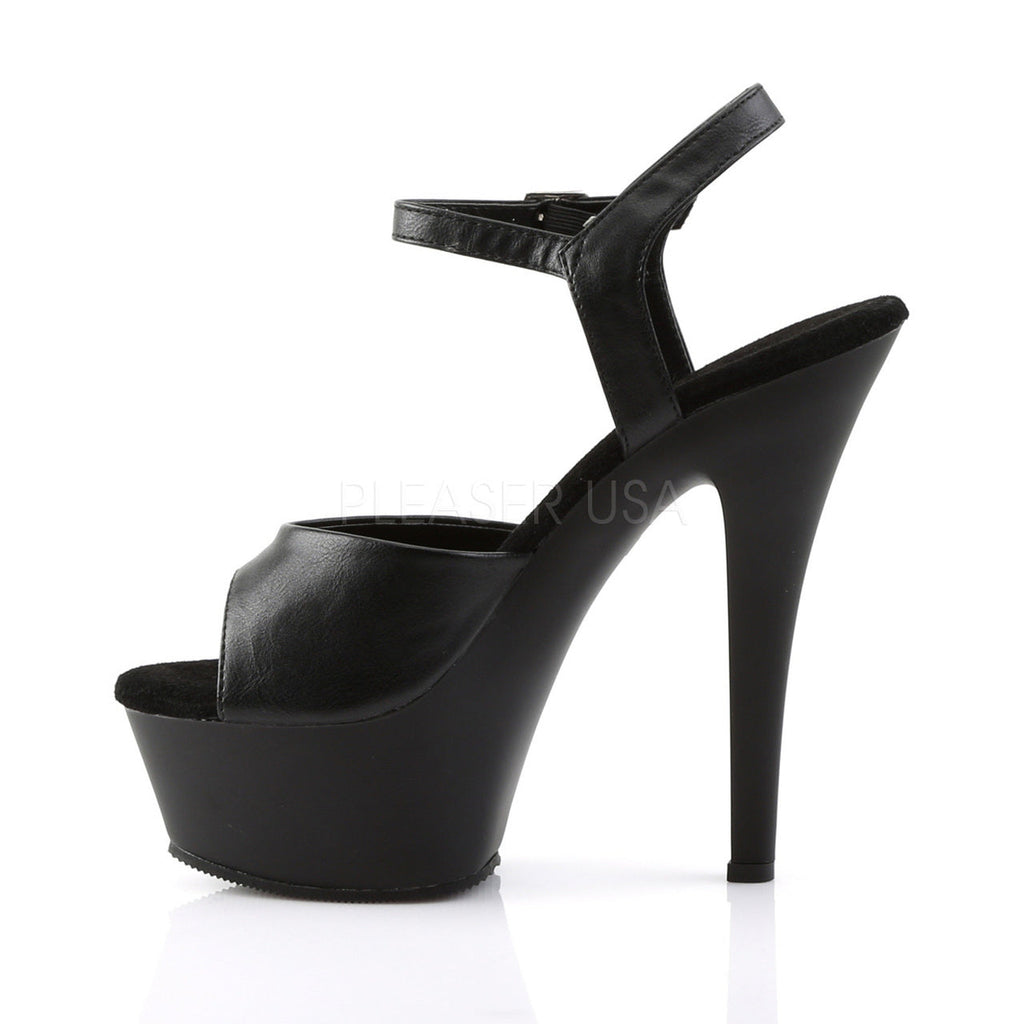 Pleaser Shoes - Women's black 6 inch heel stripper heels with 1.8" platform.